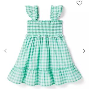 NEW Janie and Jack gingham smocked dress and headband size 7